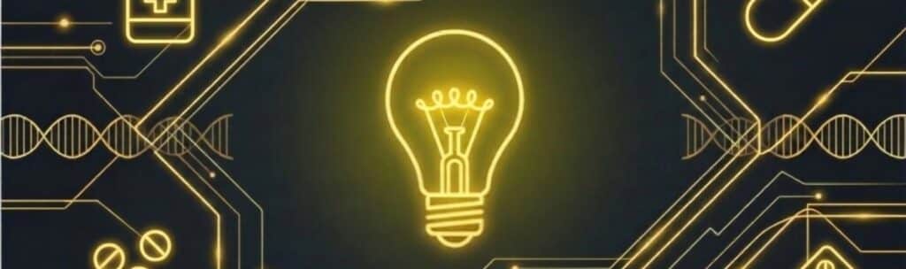 Neon lightbulb on a circuit board, representing Evolve AI agent Franklin for publication review