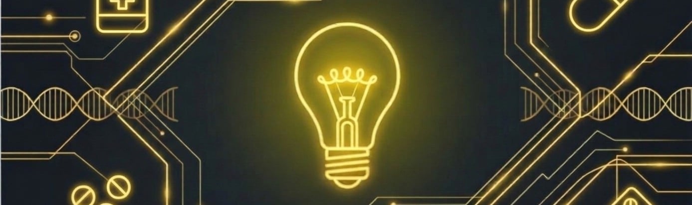 Neon lightbulb on a circuit board, representing Evolve AI agent Franklin for publication review